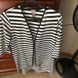 Easy Wear by Chico’s Size 2 Black & White Cardigan